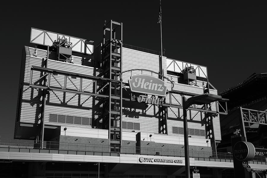 Pittsburgh Steelers Heinz Field in Pittsburgh Pennsylvania in black and white #3 Photograph by Eldon McGraw