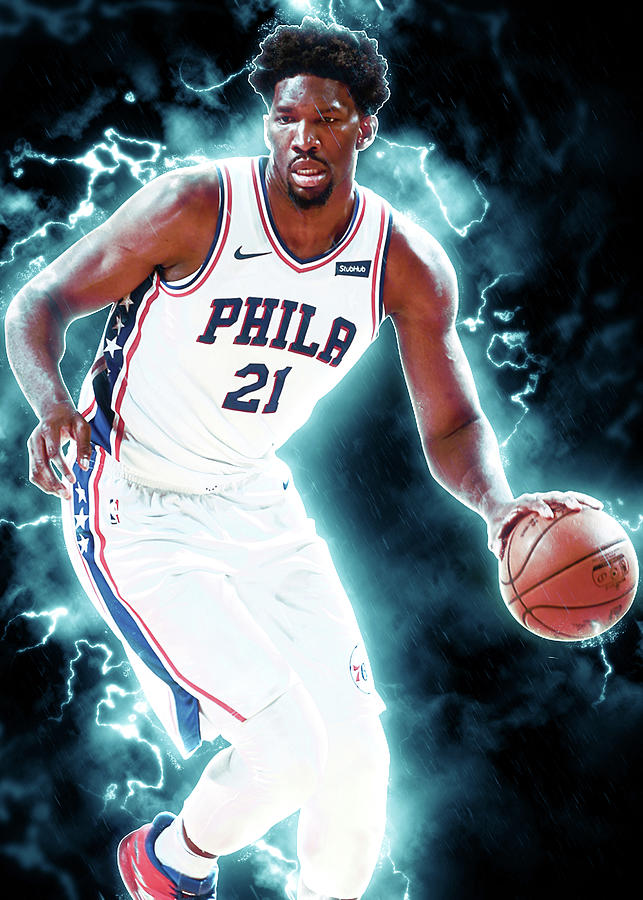 Player Art Philadelphia 76Ers Player Joel Embiid Joelembiid Joel Embiid ...