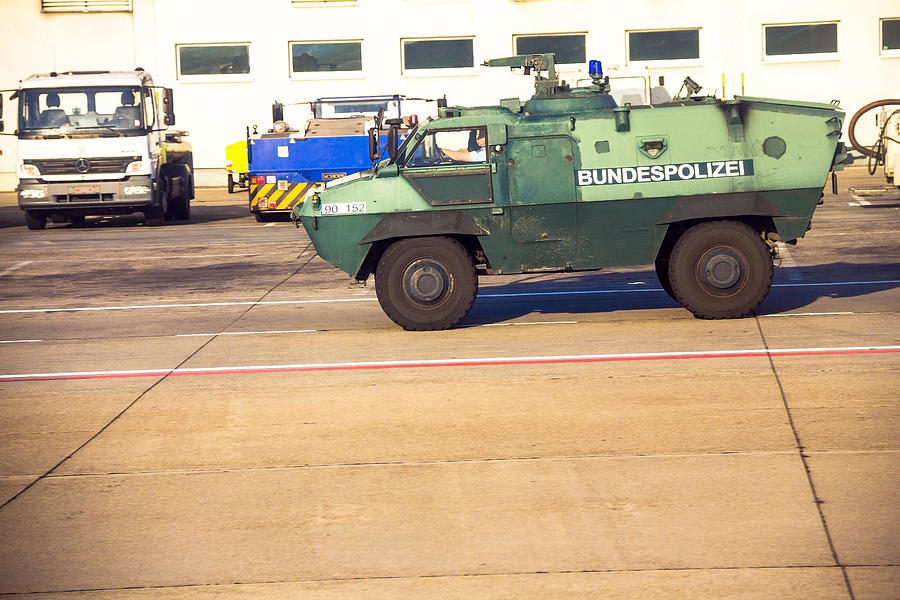 Police armored  protection vehicle in International Frankfurt Airport, #3 Photograph by Flik47