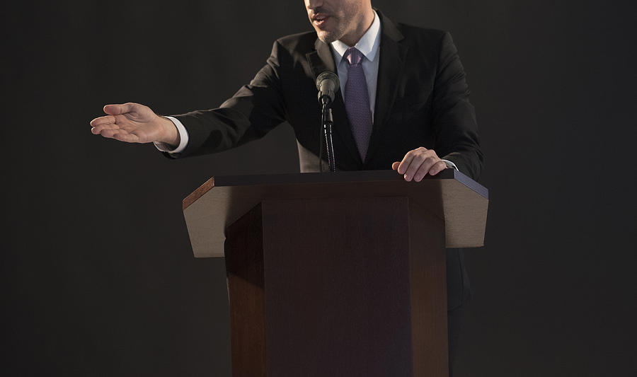 Politician giving speech #3 Photograph by Tetra Images