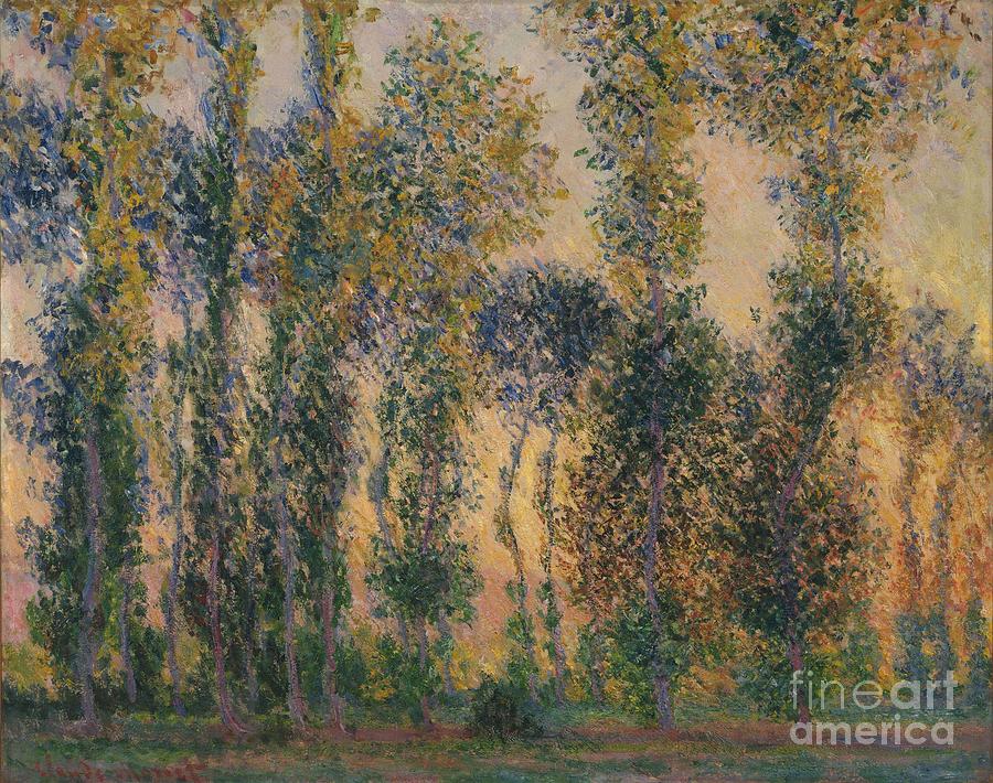 Claude Monet Painting - Poplars at Giverny Sunrise #3 by Claude Monet
