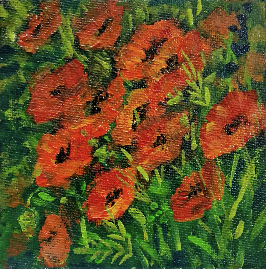 Poppies #3 Painting by Asha Sudhaker Shenoy
