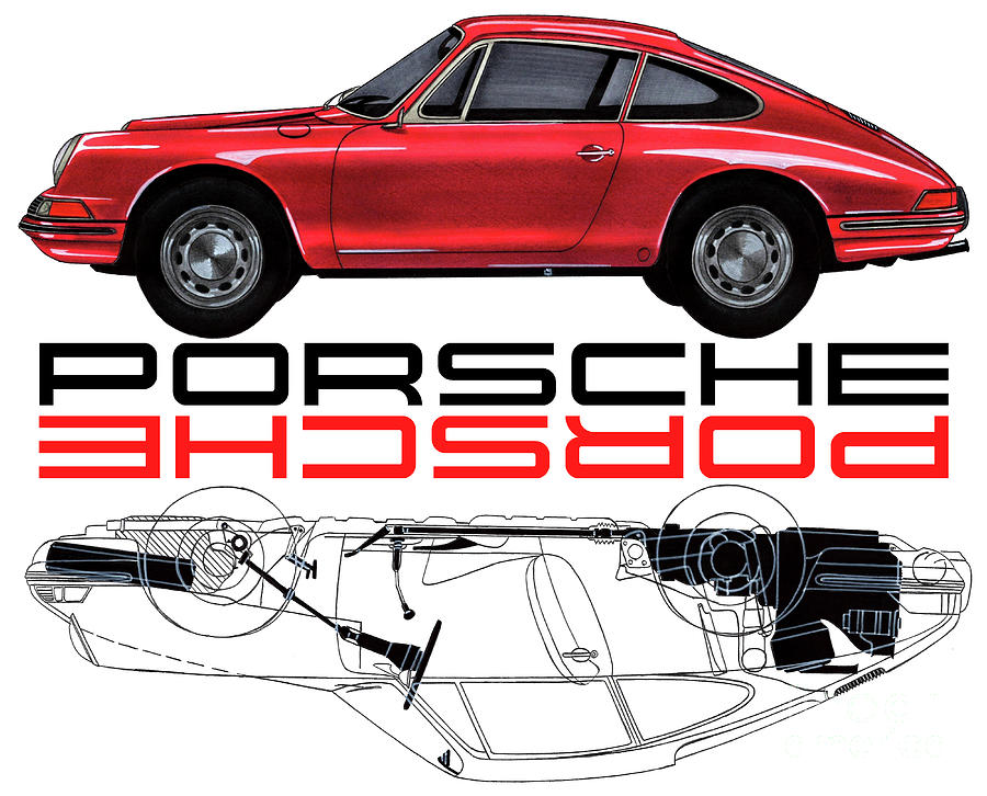 Porsche 901 Coupe 911 1964 Drawing by Vladyslav Shapovalenko - Fine Art ...