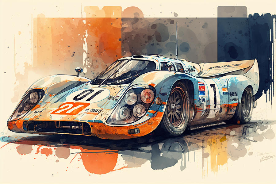 Race Car Le Mans Painting by Michael Anger - Fine Art America