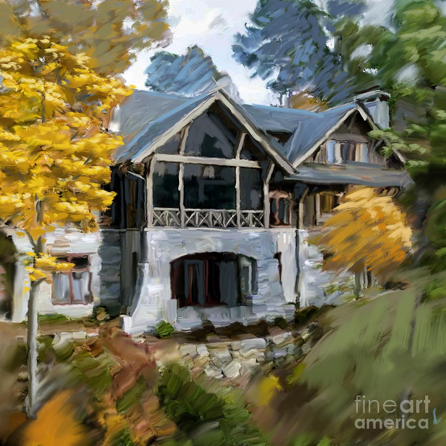 Lake House Portrait Painting by Lee Percy