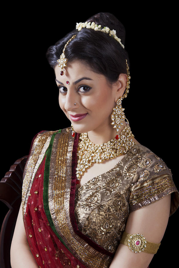 Portrait of a beautiful bride smiling #3 Photograph by Sudipta Halder