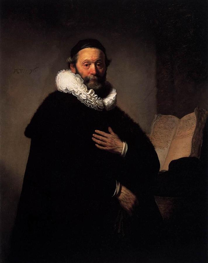 Portrait of Johannes Wtenbogaert #4 Painting by Rembrandt
