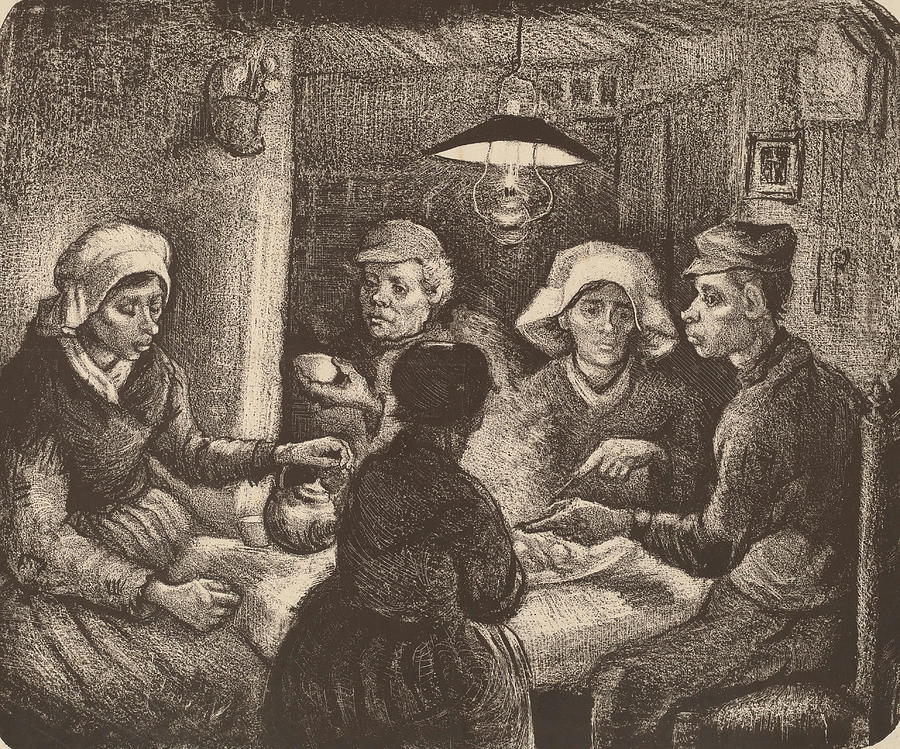 Potato Eaters #4 Drawing by Vincent van Gogh