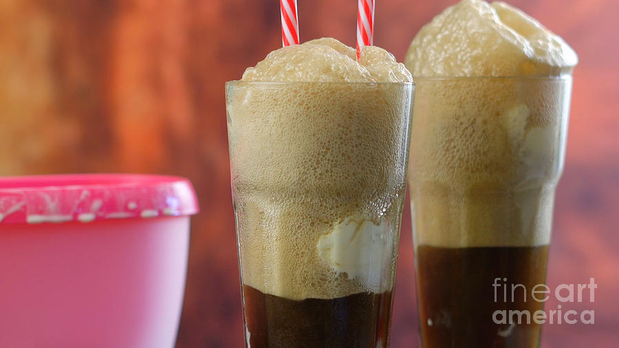 Ice Cream Photograph - Preparing black cow cola ice cream soda floats #3 by Milleflore Images