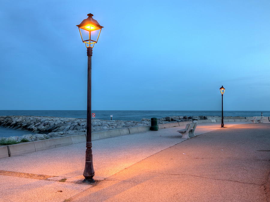 Promenade near the sea, Saintes-Maries-de-la-mer, France, HDR #3 Photograph by Elenarts - Elena Duvernay photo