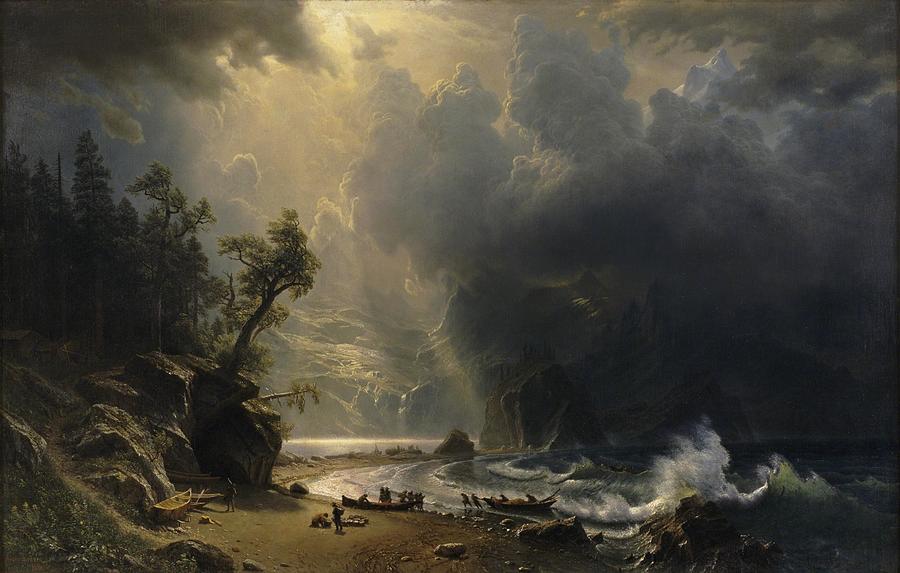 Puget Sound on the Pacific Coast 1870 #3 Painting by Celestial Images