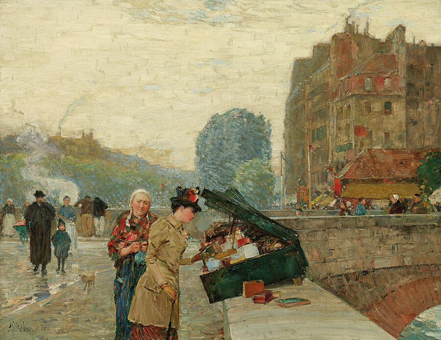 Quai St. Michel, from 1888 Painting by Childe Hassam