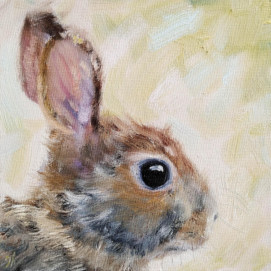 Rabbit oil painting Painting by Iryna Khort | Pixels