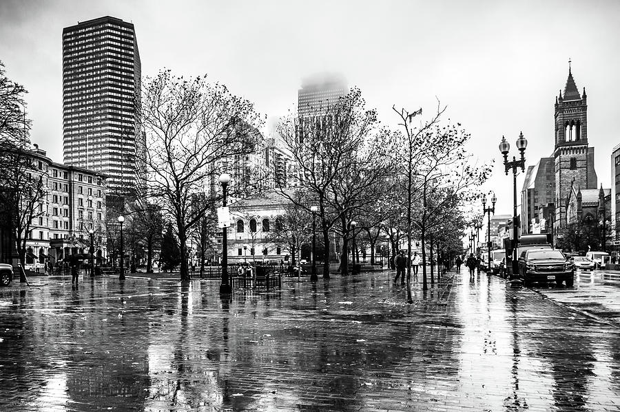 Rainy Day In City Of Boston Massachusetts #3 Photograph by Alex Grichenko