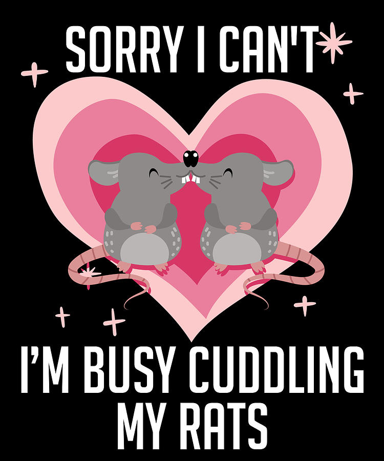 Mouse Digital Art - Rat Cuddling Pet Owner Rodent Rat Lovers #3 by Toms Tee Store