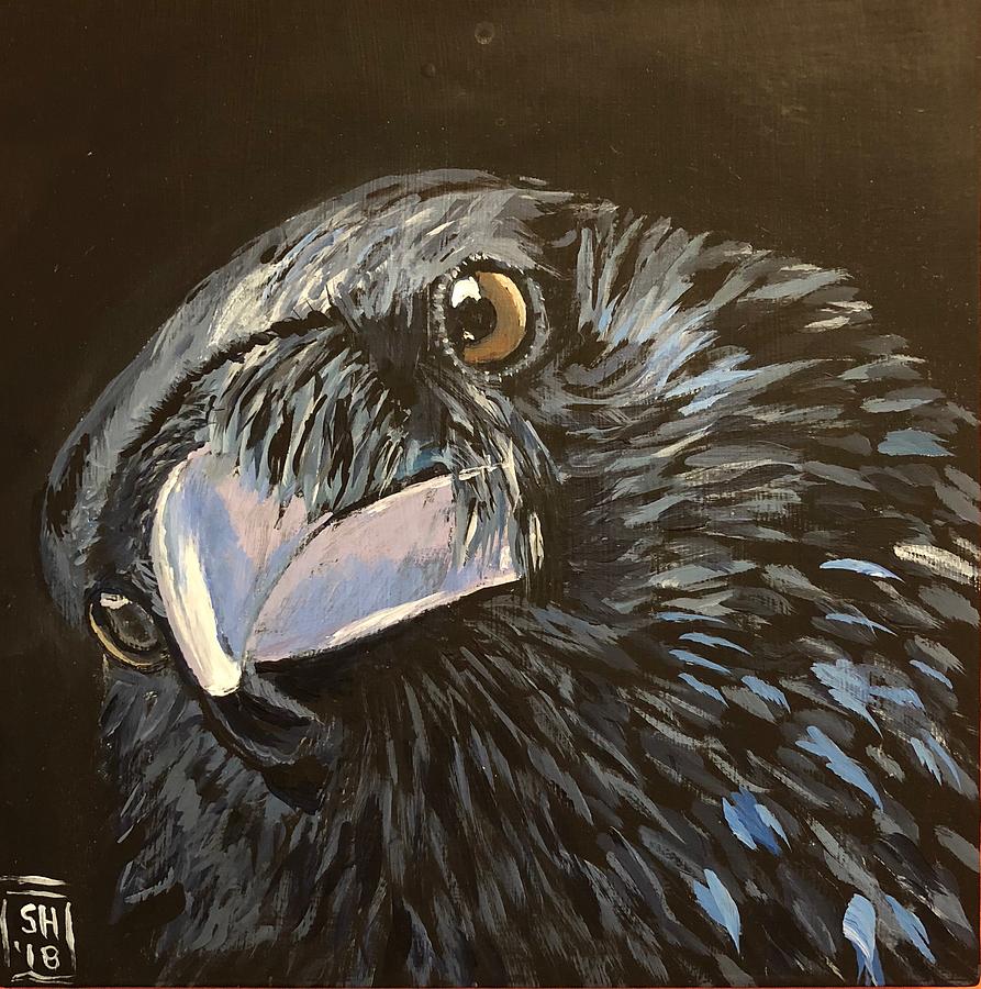 Raven Painting by Suzanne Hirschberg - Fine Art America