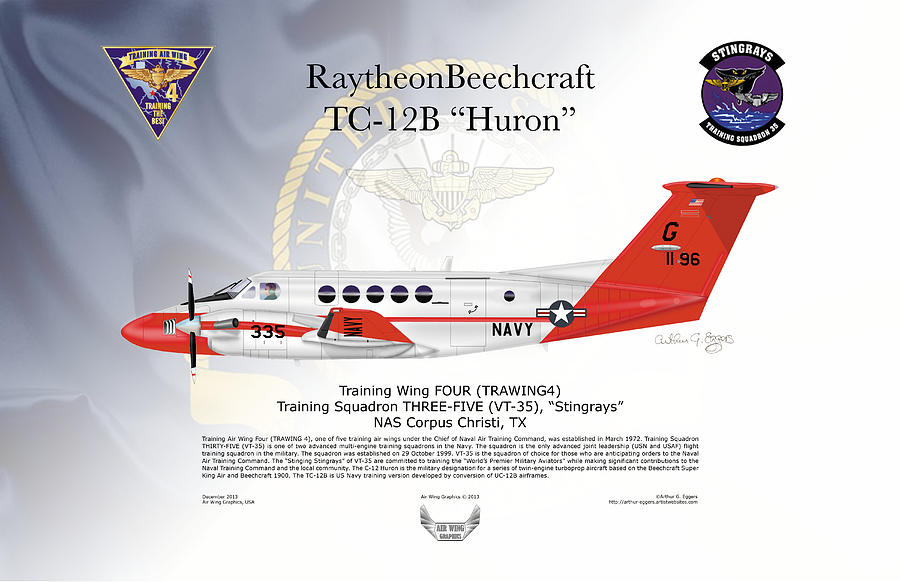 Raytheon Beechcraft TC-12B Huron #3 Digital Art by Arthur Eggers