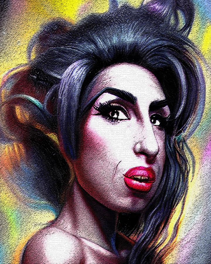 Realistic Portrait Of Amy Winehouse Digital Art by Edgar Dorice - Pixels