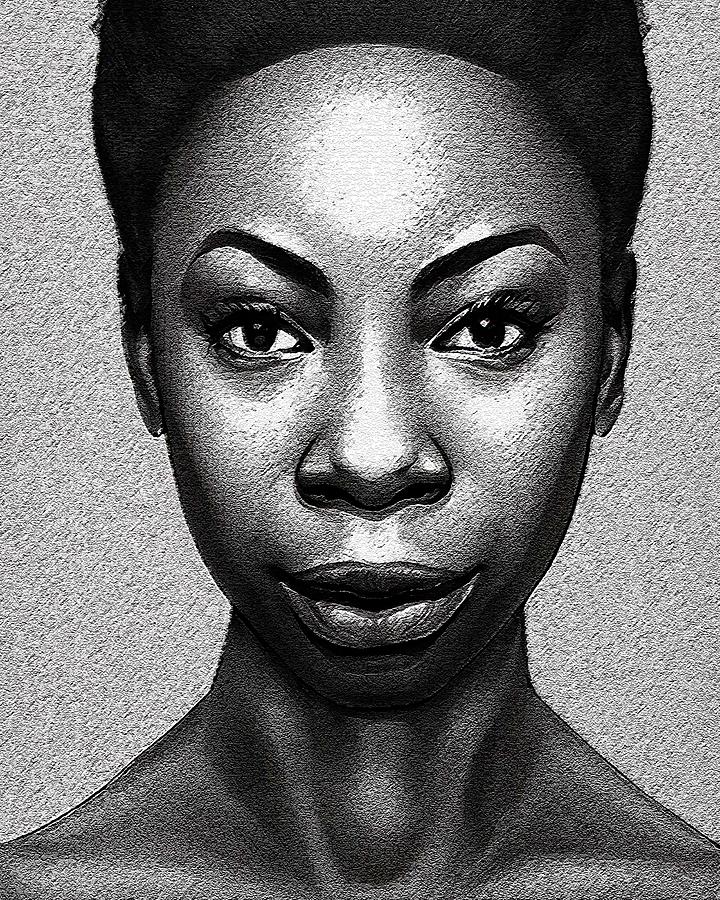 Realistic Portrait Of Nina Simone Digital Art by Edgar Dorice - Fine ...