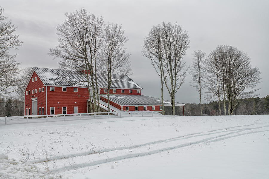 Winter Photograph - Red Barn #3 by Bob Doucette