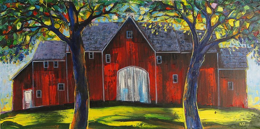 Red Barn #3 Painting by Mikhail Zarovny