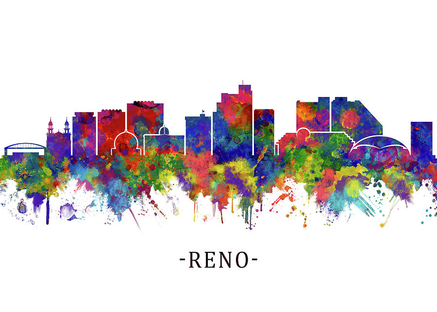 Reno Nevada Skyline Mixed Media