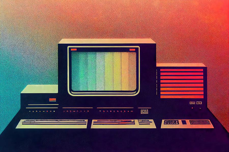 Retro computer #3 Digital Art by Ales Divis - Fine Art America