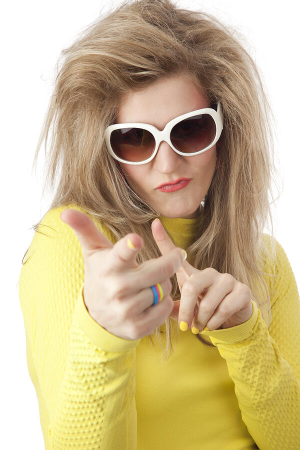 Retro revival: young blond woman with 80s hairstyle and makeup #3 Photograph by Alina555
