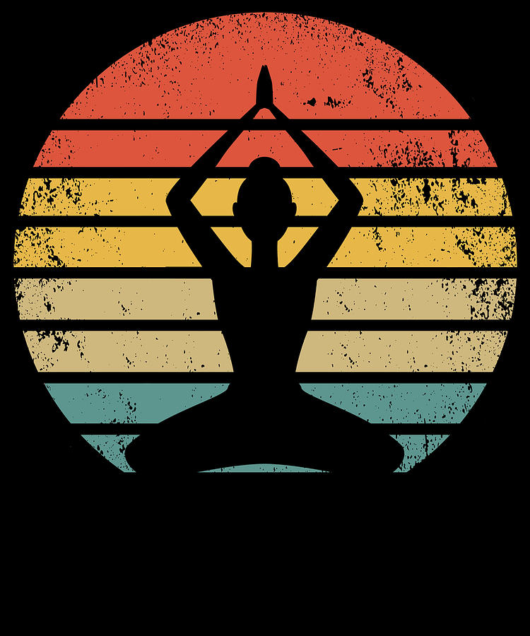 Retro Yoga Instructor Vintage Yogi Zen Meditation Digital Art by ...