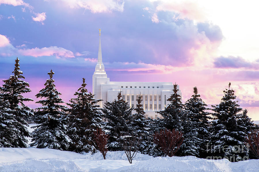 Rexburg Idaho Temple - Winter Photograph by Bret Barton
