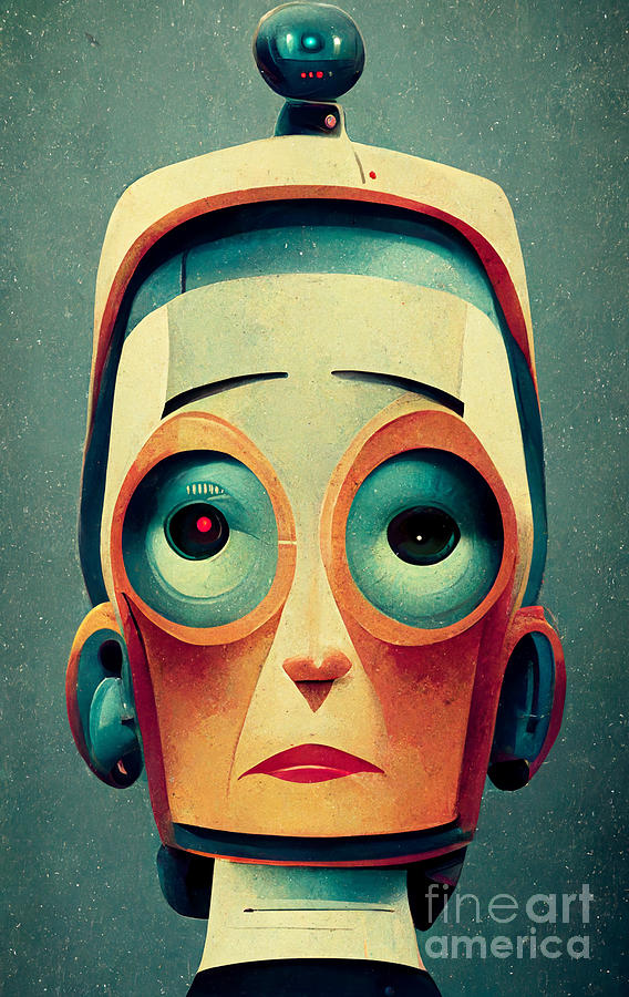 Robot Digital Art - Robot granny #4 by Sabantha