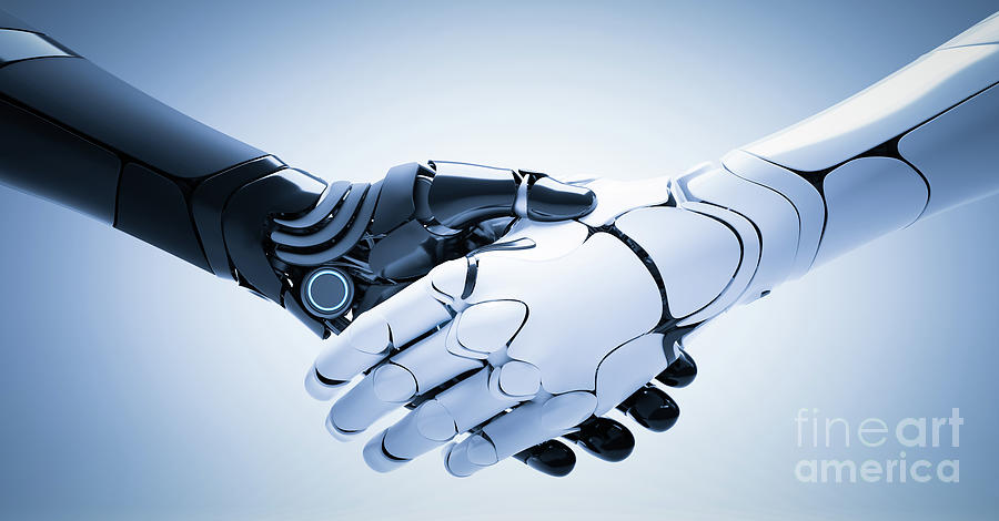 Robots handshake. Robotic hands gesture #3 Photograph by Michal Bednarek