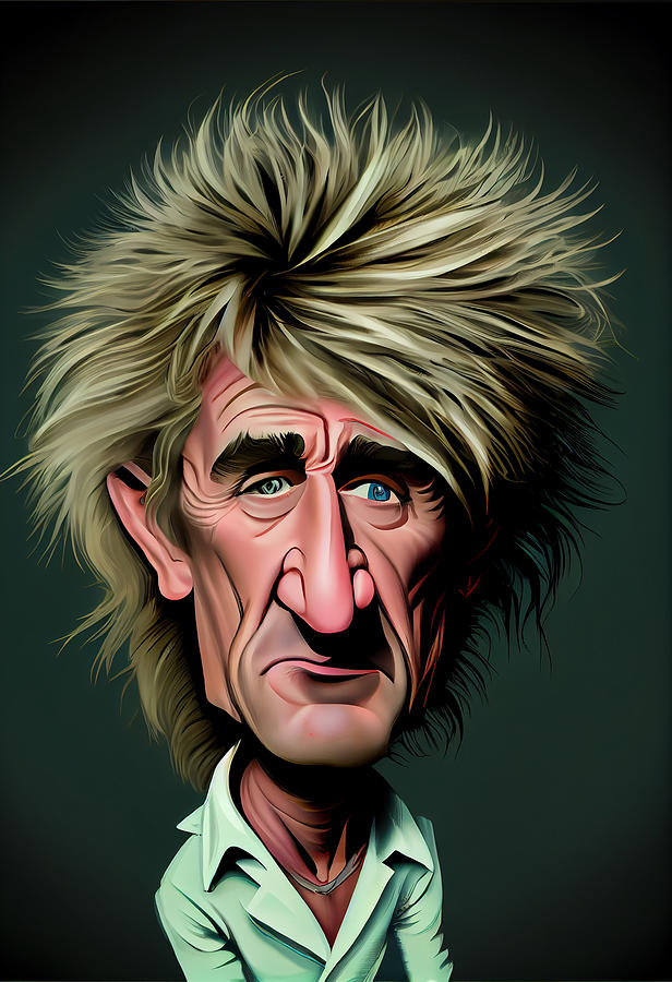 Rod Stewart Caricature Mixed Media by Stephen Smith Galleries - Pixels