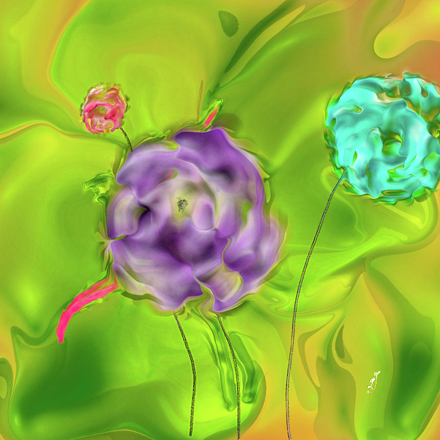 3 Roses #j6 Digital Art by Leif Sohlman
