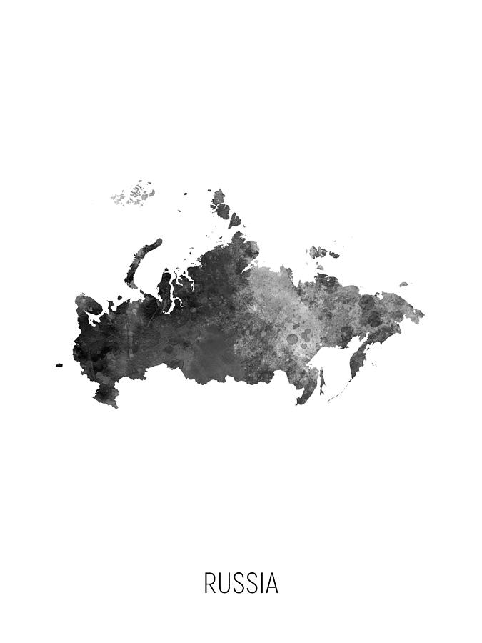 Russia Watercolor Map #3 Digital Art by Michael Tompsett