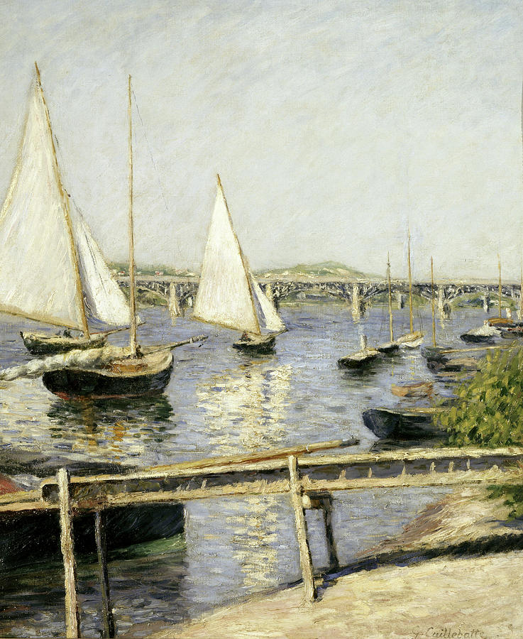 Gustave Caillebotte Painting - Sailing Boats at Argenteuil #3 by Gustave Caillebotte
