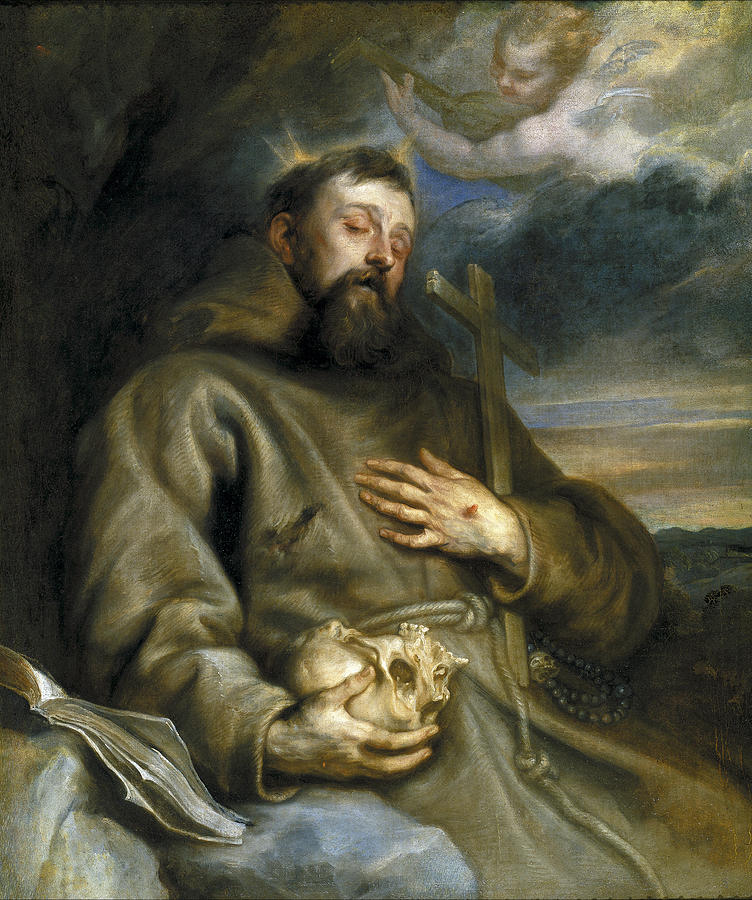 P Painting - Saint Francis of Assisi in Ecstasy #3 by Anthony van Dyck