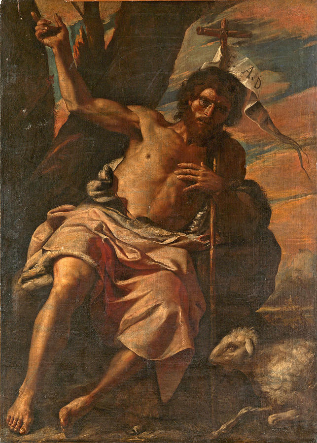 Saint John the Baptist Preaching #3 Painting by Mattia Preti