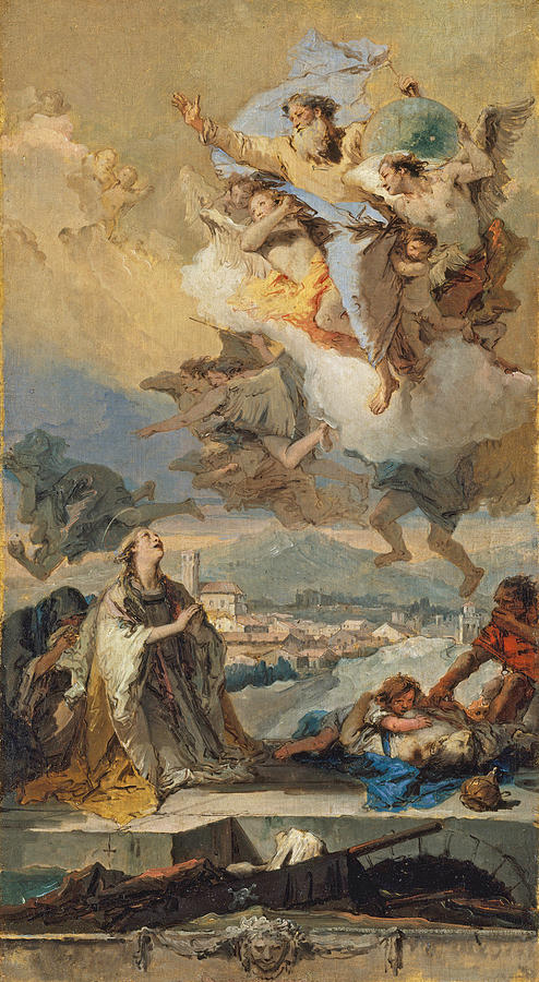 Saint Thecla Praying for the Plague-Stricken #4 Painting by Giovanni Battista Tiepolo