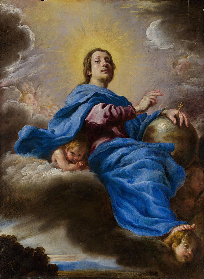 Domenico Fetti Painting - Salvator Mundi  #3 by Domenico Fetti