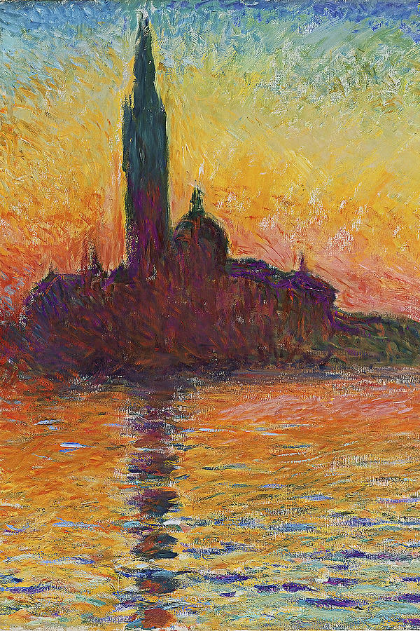 San Giorgio Maggiore At Dusk Painting By Jj Art Collections - Fine Art 