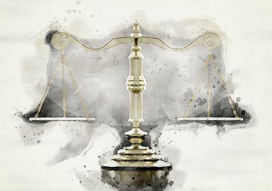 Scales Of Justice Watercolor Digital Art