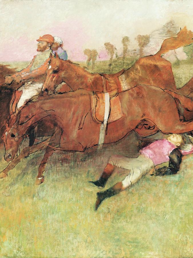 Edgar Degas Painting - Scene from the Steeplechase, The Fallen Jockey #6 by Edgar Degas