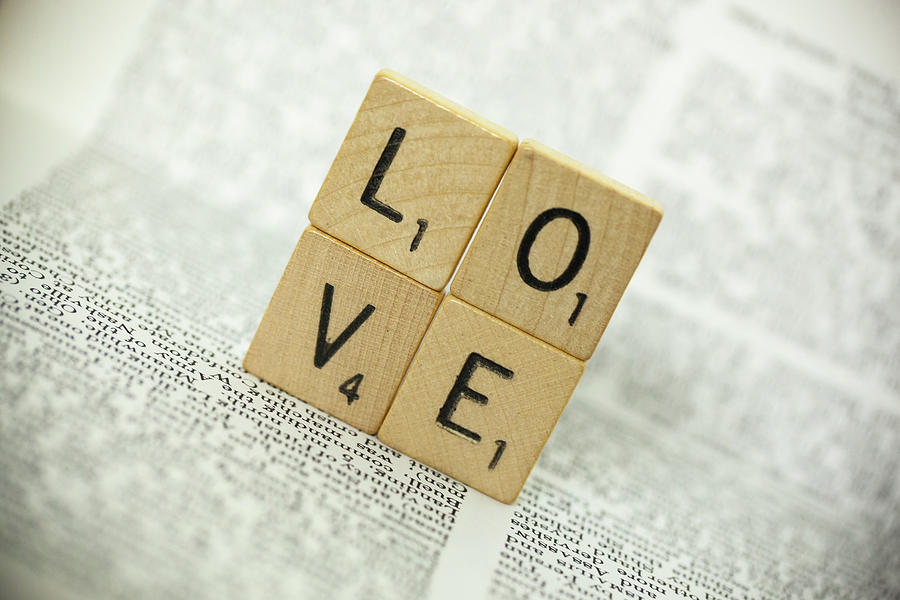 Scrabble Tiles Spell Out Love Photograph by Erin Cadigan - Fine Art America