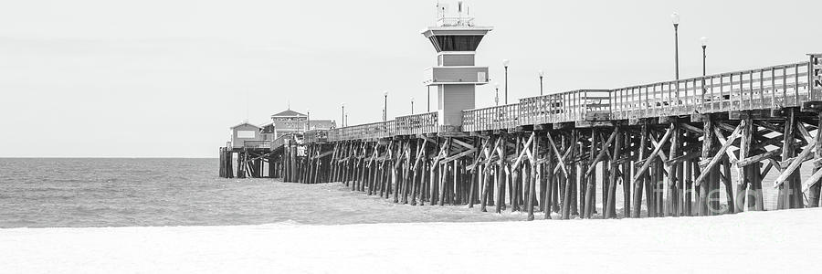 Seal Beach Pier Black and White Panorama Photo #3 Photograph by Paul Velgos