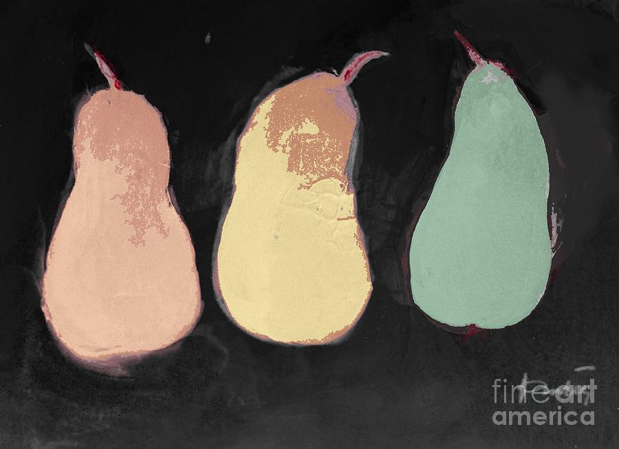 3 Season Pears - abstract painting by Vesna Antic Mixed Media by Vesna Antic