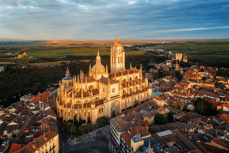 Segovia Cathedral aerial view  #3 Photograph by Songquan Deng