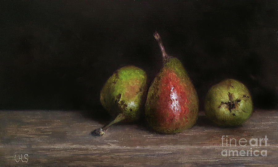 3 Self-picked Pears Painting by Ulrike Miesen-Schuermann