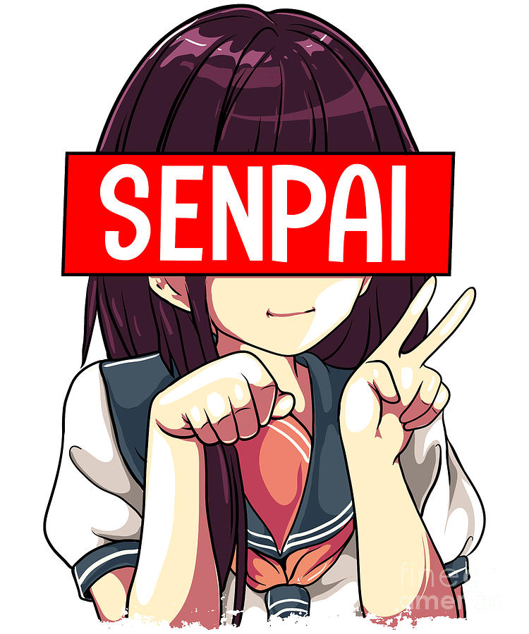 Senpai Anime Girl Japanese Cute Manga Kawaii #3 Digital Art by The