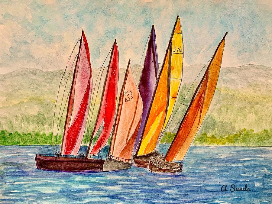 Setting Sail #3 Painting by Anne Sands
